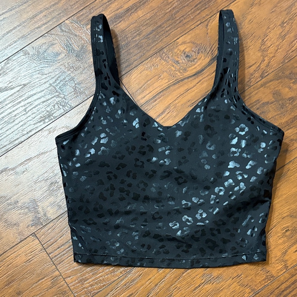The Gym People Black Leopard Print Women's crop Top
